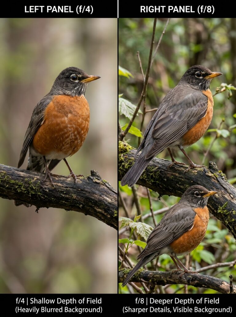 best f stop for bird photography